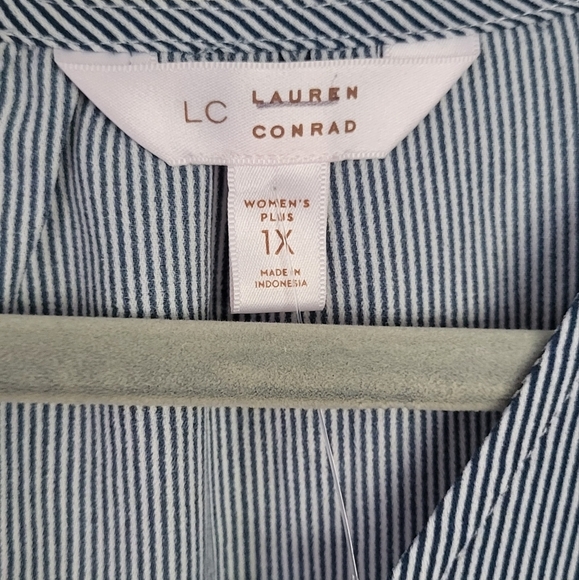 Lauren Conrad Striped Elastic Sleeve Blouse - Picture 2 of 7